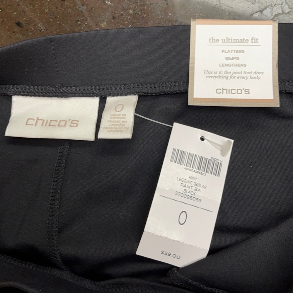 Chico size 0 black leggings - new with tags